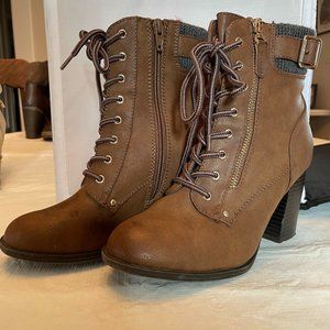 Call It Spring Brown Heeled Ankle Boots